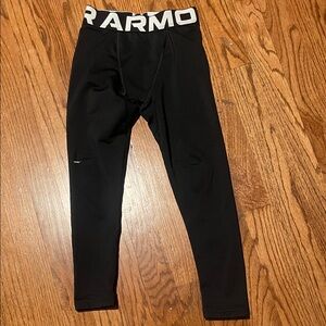 Under Armour Black Kids' Compression Leggings with Branded Waistband